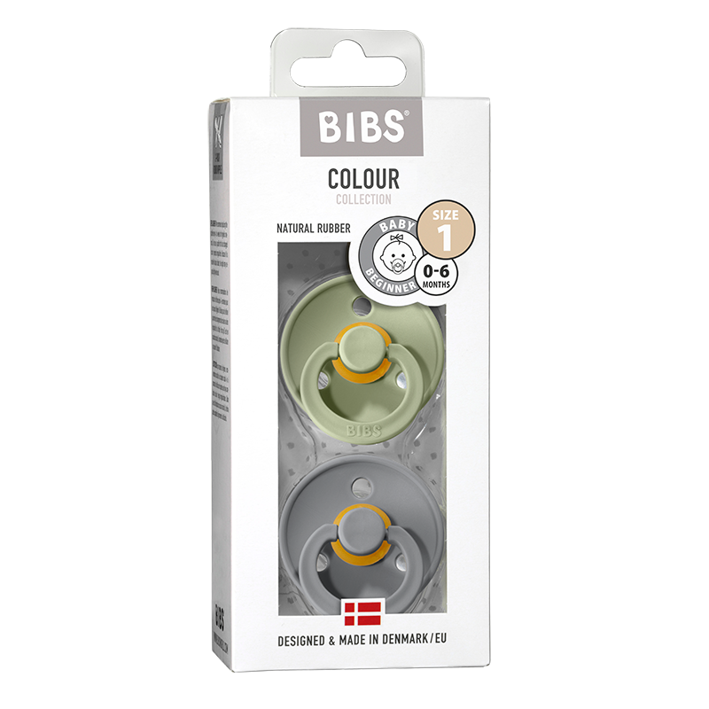 Bibs Colour 2 Pack Pacifier -Sage & Cloud