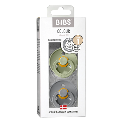 Bibs Colour 2 Pack Pacifier -Sage & Cloud