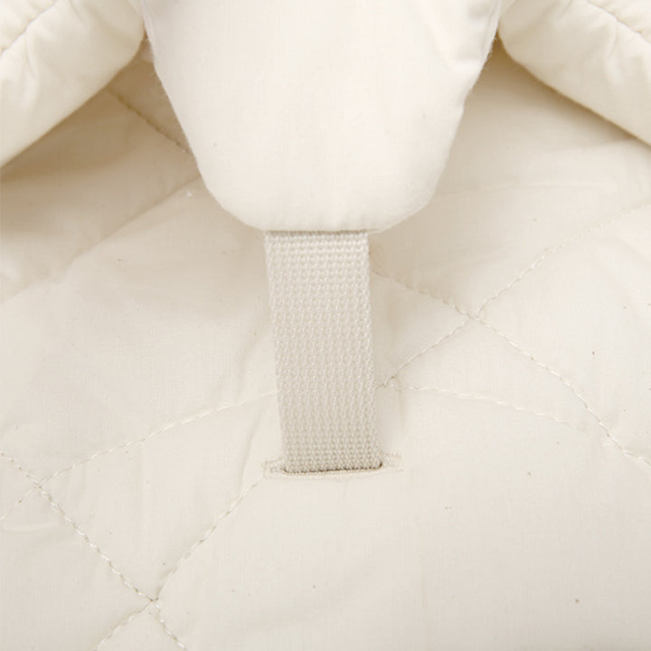 Chaise à bascule pour bébé Charlie Crane Levo - Hêtre + coussin blanc bio