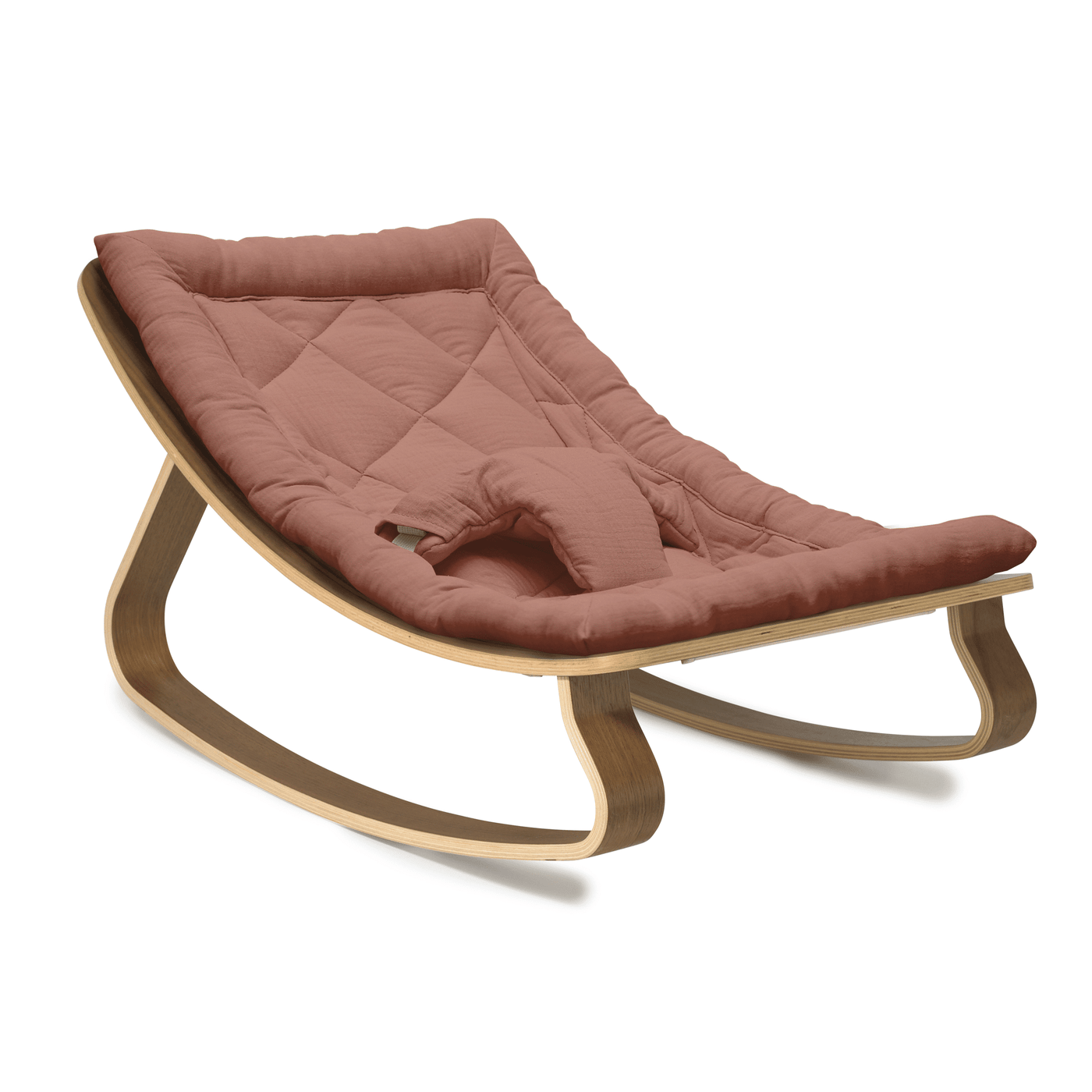 Charlie Crane Levo Baby Rocker - Walnut + Bois de Rose Cushion