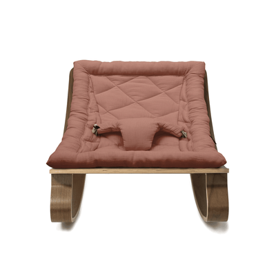 Charlie Crane Levo Baby Rocker - Walnut + Bois de Rose Cushion