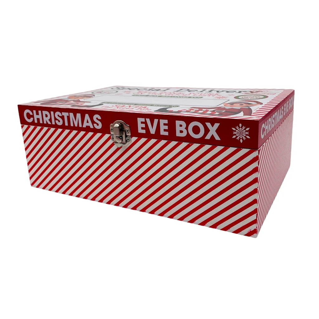 Personalised Christmas Eve Elves Wooden Treat Box