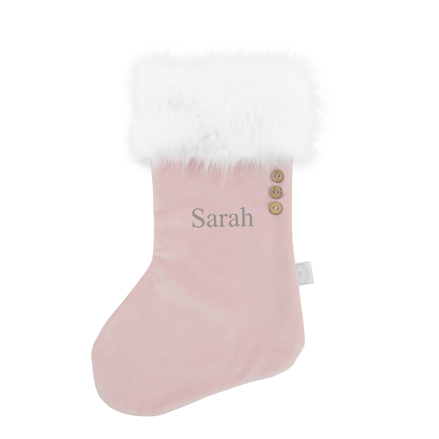 Personalised Velvet Christmas Stocking - Pink/White