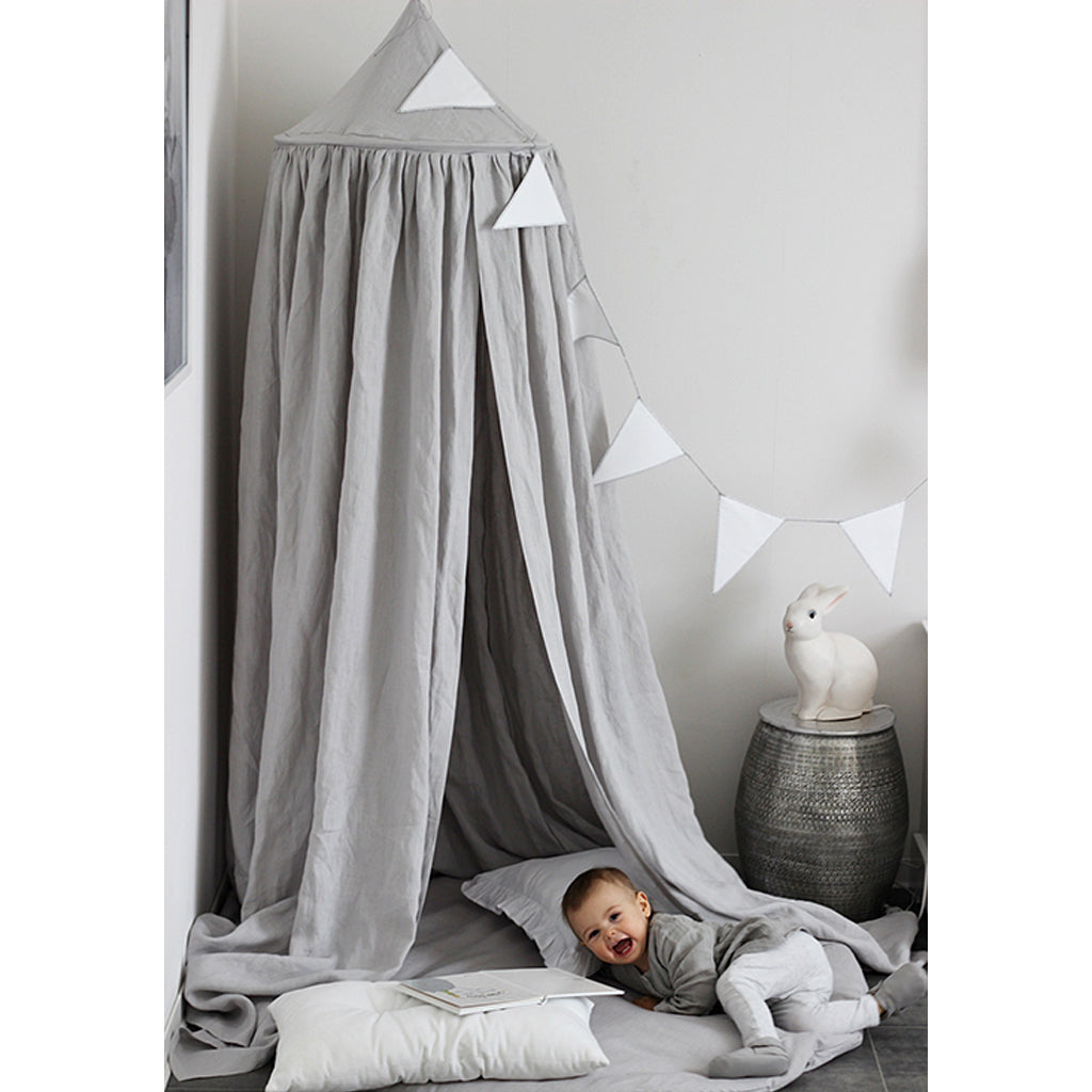 Cotton & Sweets Linen Canopy - Light Grey