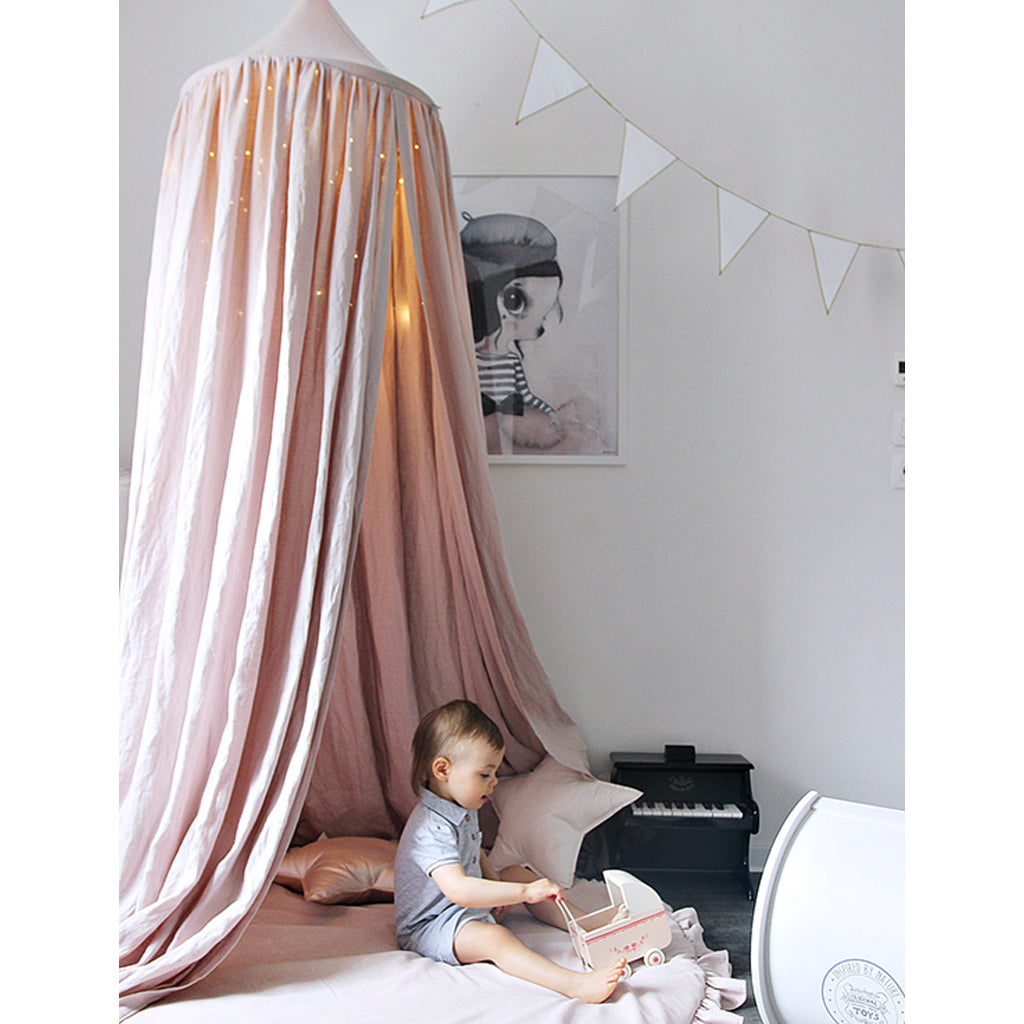 Cotton & Sweets Linen Canopy - Powder Pink