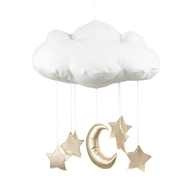 Cotton & Sweets Cloud Mobile - Gold Moon & Stars