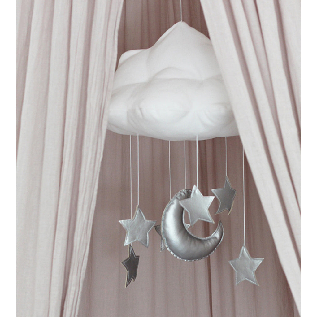 Cotton & Sweets Cloud Mobile - Silver Moon & Stars