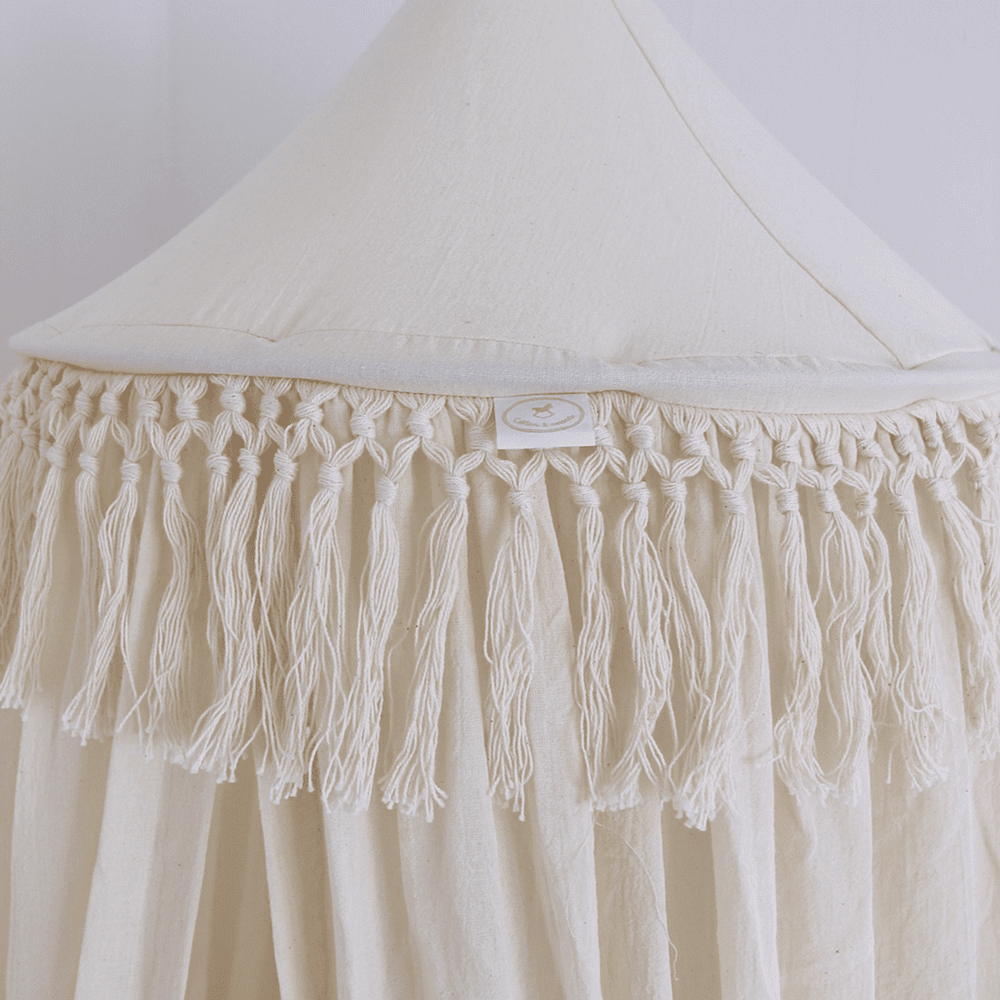 Cotton &amp; Sweets Boho-Betthimmel – Vanille