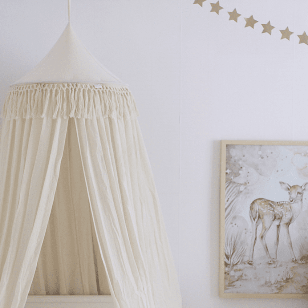 Cotton &amp; Sweets Boho-Betthimmel – Vanille