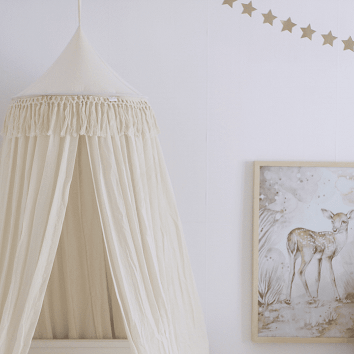 Cotton &amp; Sweets Boho-Betthimmel – Vanille