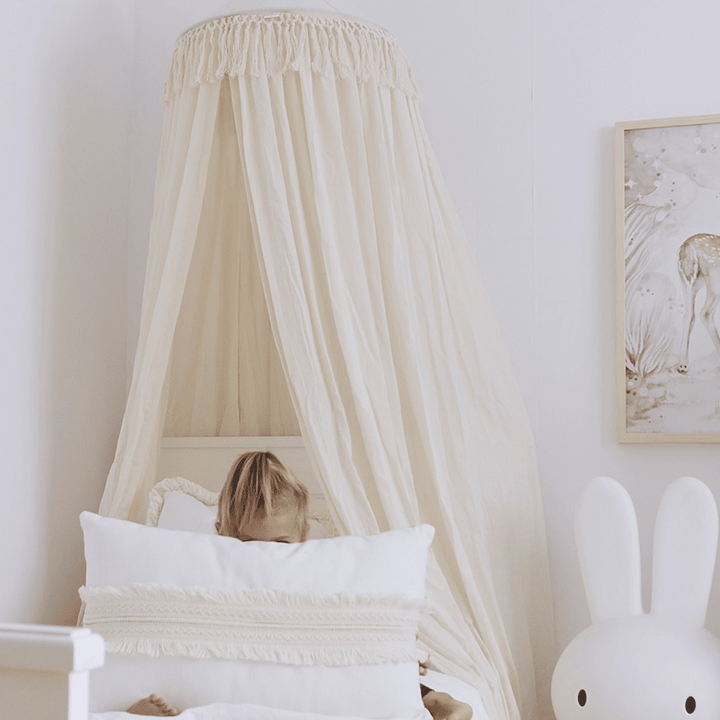 Cotton &amp; Sweets Boho-Betthimmel – Vanille