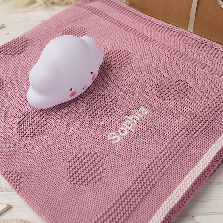 Babydecke aus gepunkteter Baumwolle - Dawn Pink