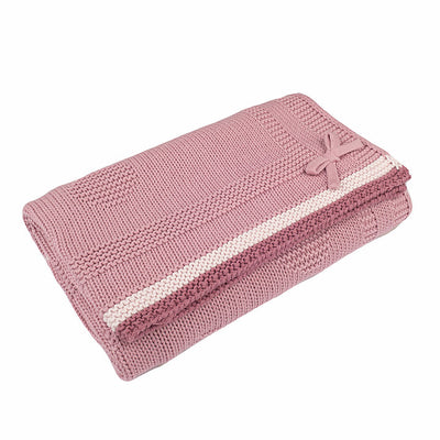 Spot Knit Cotton Baby Blanket - Dawn Pink