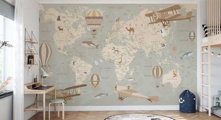 Individuelles Wandbild für Kinder - Entdecke die Welt