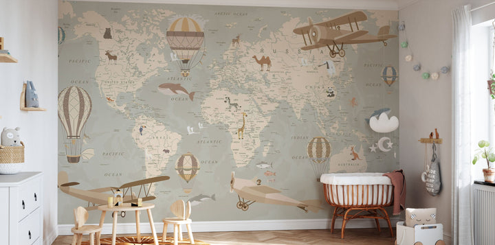 Individuelles Wandbild für Kinder - Entdecke die Welt