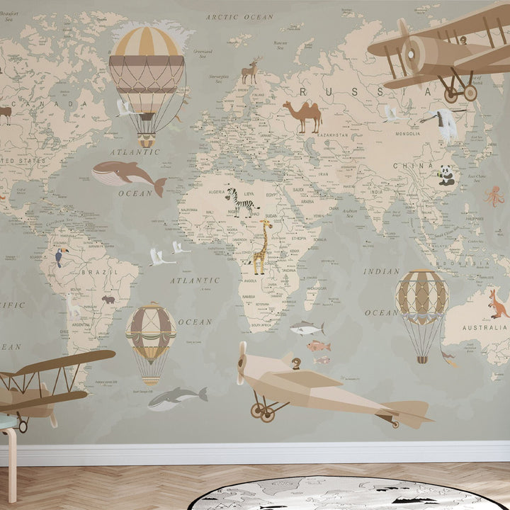 Individuelles Wandbild für Kinder - Entdecke die Welt