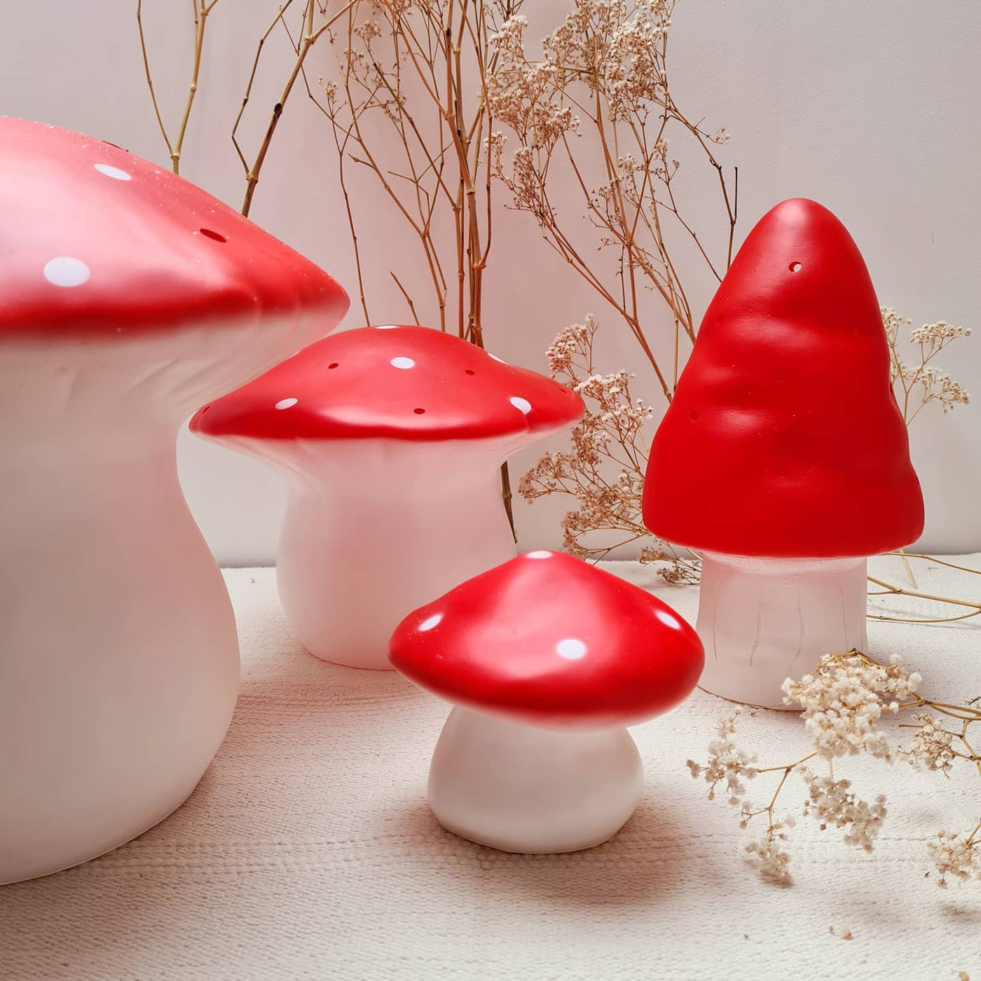 Heico Large Mushroom Lamp - Red