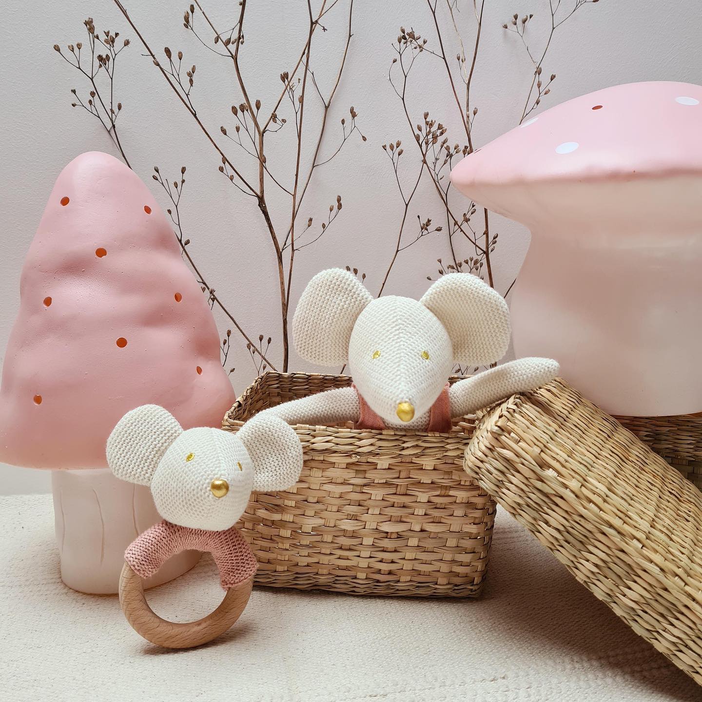Egmont Toys Heico Nachtlicht, Fliegenpilz In Vintage Pink – Sanftes Licht Fürs Kinderzimmer, Handgefertigt In Deutschland