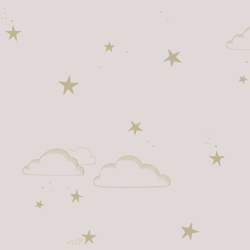 Hibou Home Starry Sky Pink & Gold Wallpaper