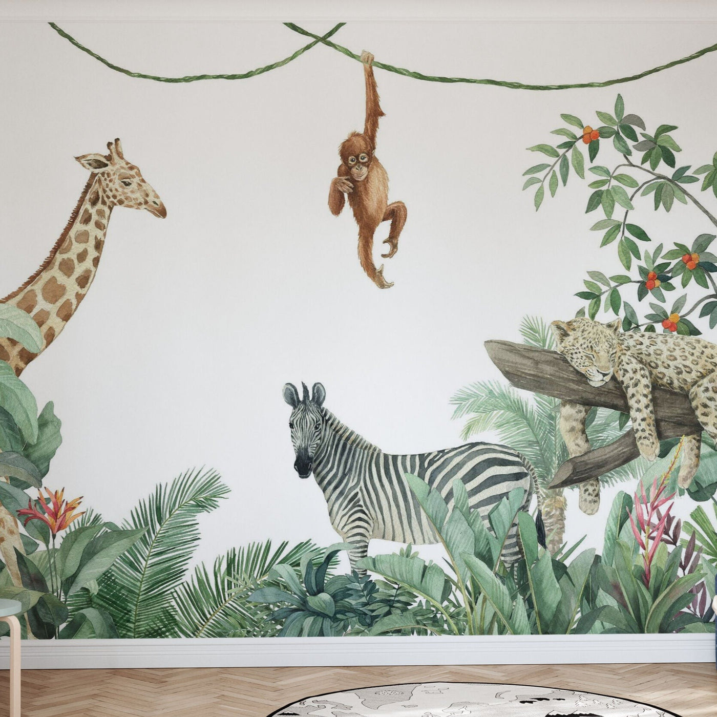 Kids Custom Wall Mural - Friends Of the Jungle