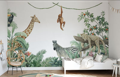 Kids Custom Wall Mural - Friends Of the Jungle