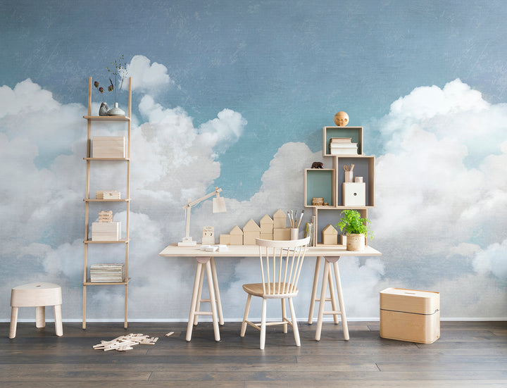 Individuelles Wandbild für Kinder - Kuschelwolken