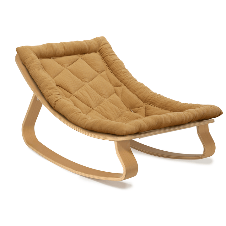 Charlie Crane Levo Babywippe - Buche + Karamellkissen