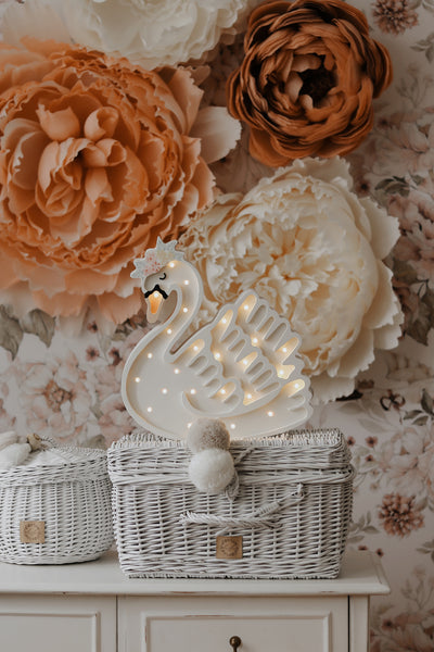 Little Lights Swan Lamp - Lake Flower White