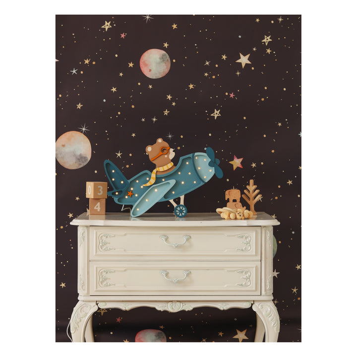 Ours en peluche Little Lights Pilot | Bleu denim
