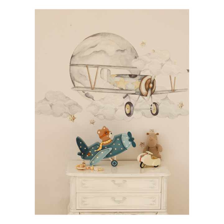 Ours en peluche Little Lights Pilot | Bleu denim