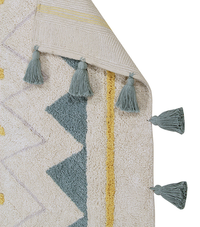 Lorena Canals Machine Washable Rug Azteca Natural/Blue Josh & Jenna