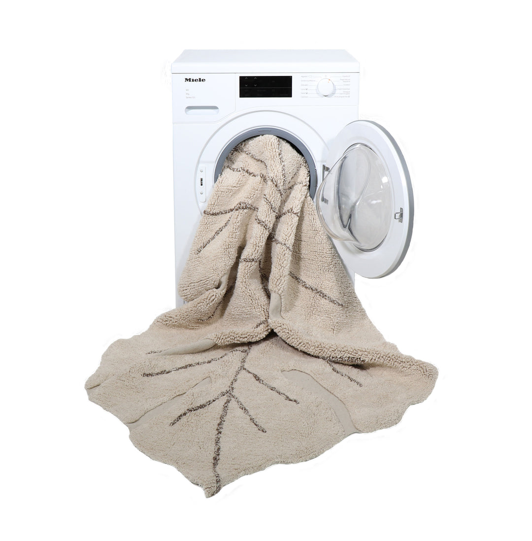 Tapis lavable en machine Lorena Canals - Feuille de Monstera Naturel