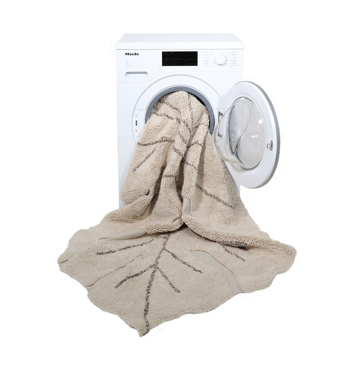 Tapis lavable en machine Lorena Canals - Feuille de Monstera Naturel