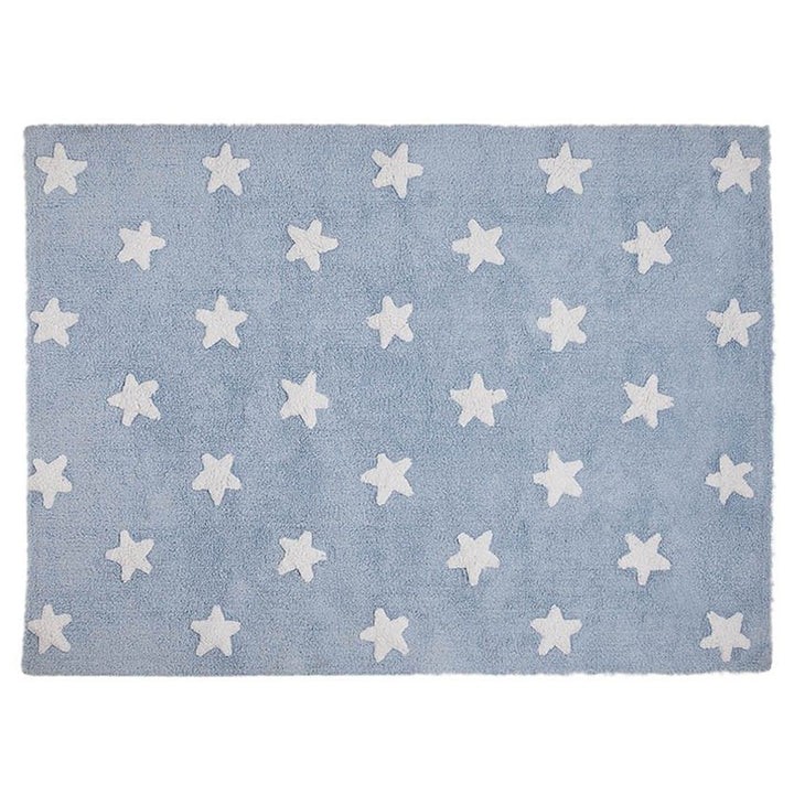 Tapis lavable en machine Lorena Canals - Étoiles Bleu/Blanc