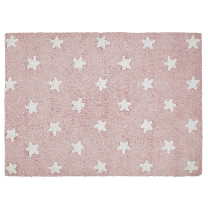 Lorena Canals Machine Washable Rug - Stars Pink/White