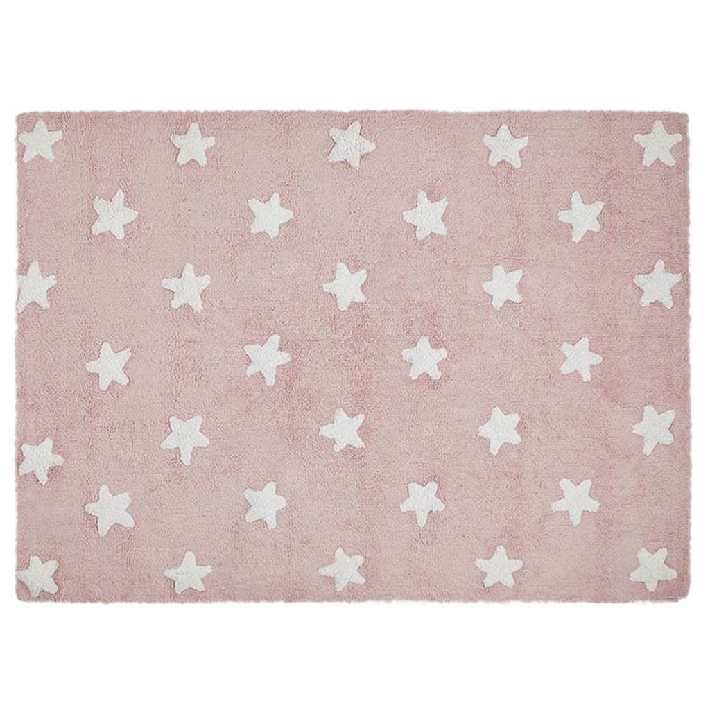 Lorena Canals Machine Washable Rug - Stars Pink/White