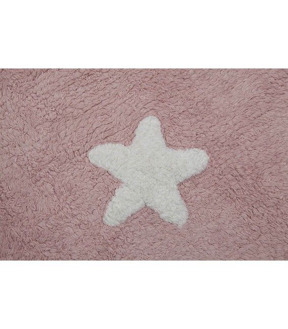 Lorena Canals Machine Washable Rug - Stars Pink/White