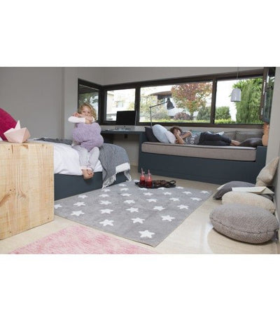 Lorena Canals Machine Washable Rug - Stars Grey/White