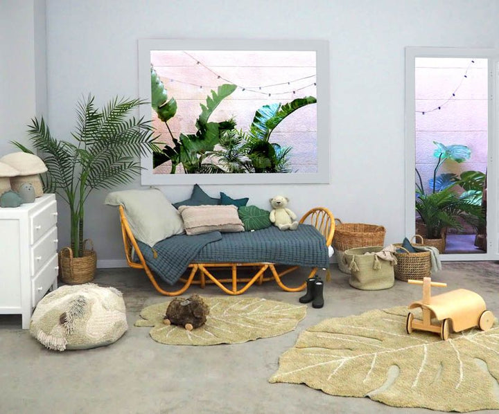 Tapis lavable en machine Lorena Canals - Mini feuille de Monstera Olive