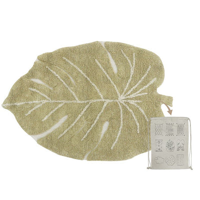 Lorena Canals Machine Washable Rug - Mini Monstera Leaf Olive