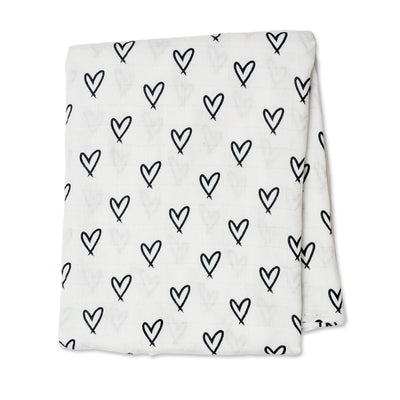 Messy Hearts Bamboo Swaddle