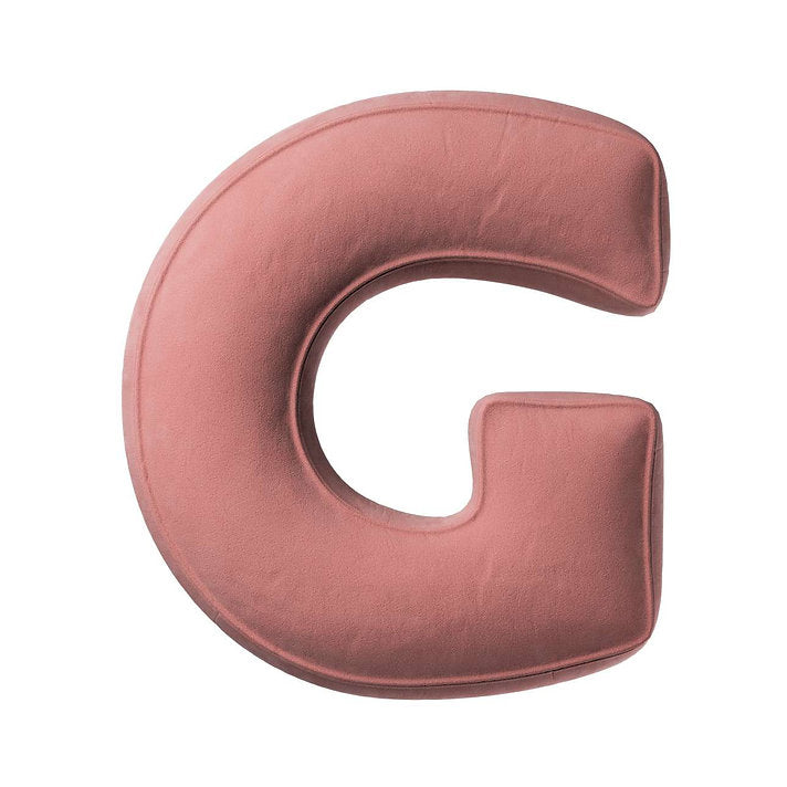 Velvet Letter Cushion - G  (Various Colours)