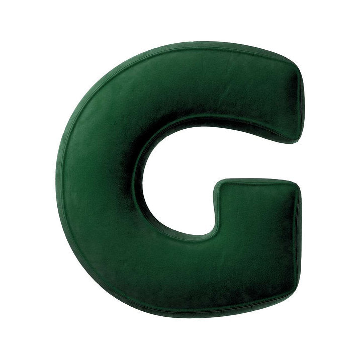 Velvet Letter Cushion - G  (Various Colours)