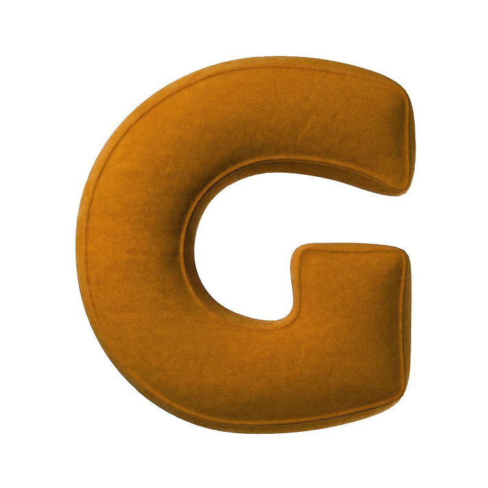 Velvet Letter Cushion - G  (Various Colours)