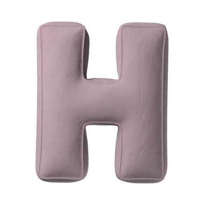 Velvet Letter Cushion - H  (Various Colours)
