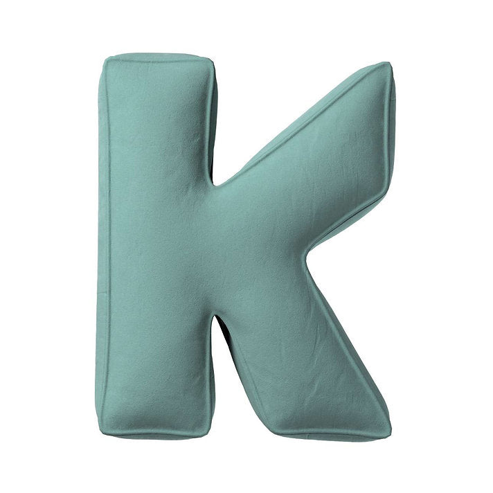 Velvet Letter Cushion - K (Various Colours)