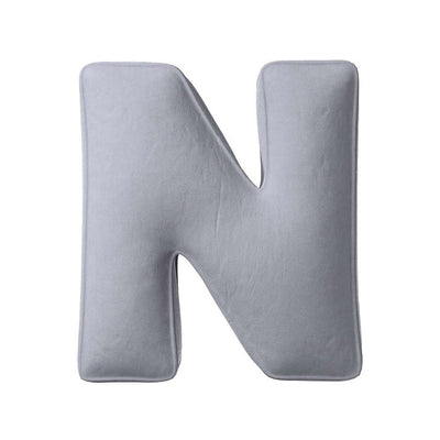 Velvet Letter Cushion - N (Various Colours)