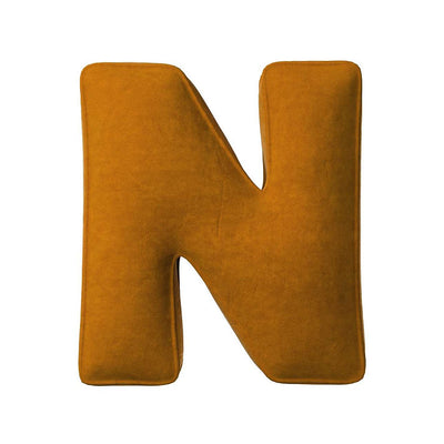 Velvet Letter Cushion - N (Various Colours)