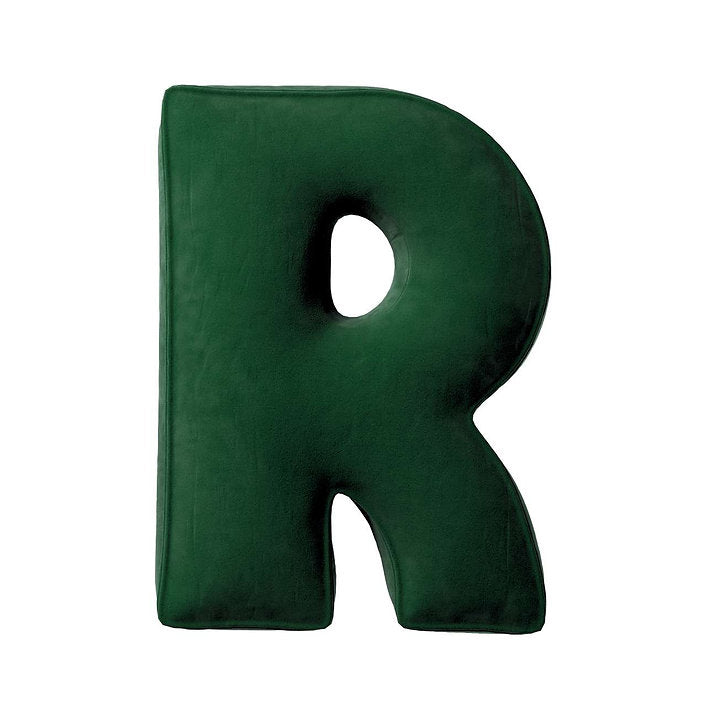 Coussin lettre en velours - R (différentes couleurs)
