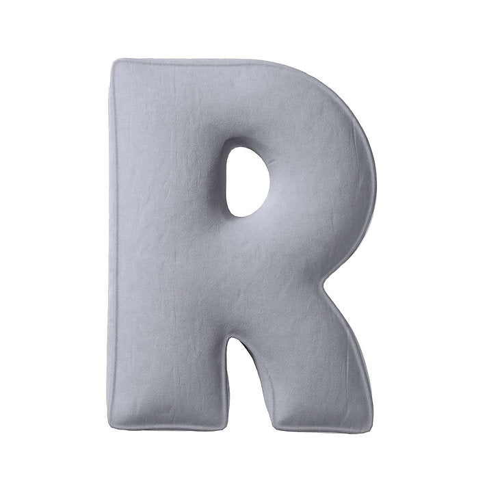 Coussin lettre en velours - R (différentes couleurs)